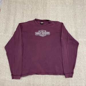 Vintage Harley Davidson long sleeve shirt mens 2XL red 2000s Y2k